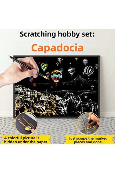 minyaturia Scratch Art Hobby Set – Scratch Pen and Extra Drawing Paper as a Gift – Scratch Painting Set