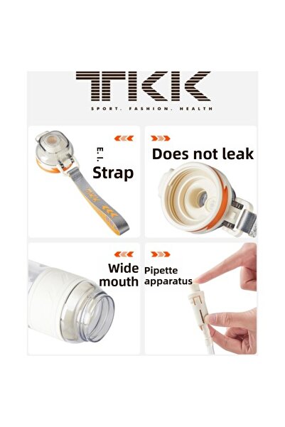 Vagon Vagonlife Tkk Tritan Water Bottle with Straw T-1019 600 ml White