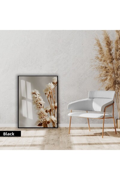 Harikabirev |   Soft |   Cream-Brown Dry Flower Model |   Framed Glass Table ...