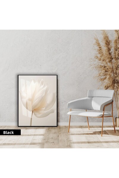 Harikabirev |   Soft |   Cream Minimal Rose Model |   Framed Glass Table Sing...