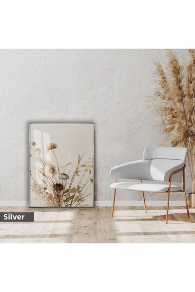 Harikabirev HARİKABİREV | MOLECULARE |   MODEL MINIMAL DE FLORI USCATE | TABLO DE STICLA CU CADRU, SIMPLE, VERTICAL