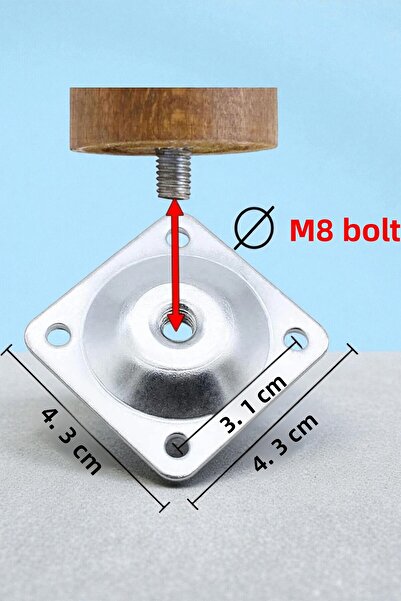 MH MiniHediye (12 Pcs) Furniture Base Armchair Nesting Leg Metal Connecting Apparatus Flat Feet Base with M8 Bolts