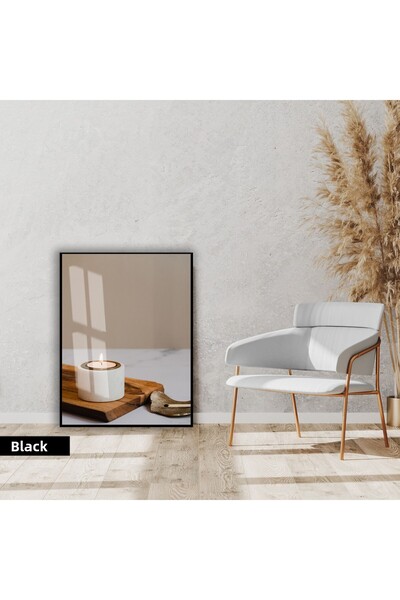 Harikabirev | Soft |   Decoration White-Brown Candle Model |   Framed Glass T...