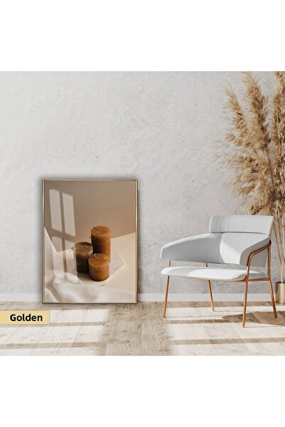 Harikabirev | Soft |   Decor Brown Candle Model 02 |   Framed Glass Table Sin...