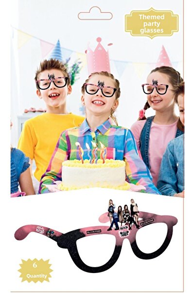 MFM Ochelari de petrecere tematici Black Pink 6 bucăți