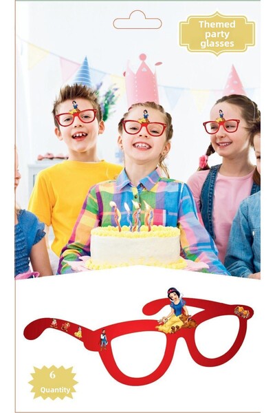 MFM Ochelari de petrecere cu tema prințesa de bumbac 6 buc