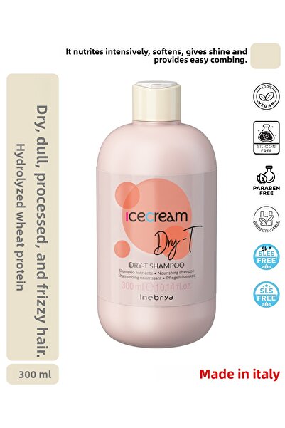 Inebrya شامبو آيس كريم دراي-تي المغذي 300 مل |   للشعر الجاف والجاف جدًا