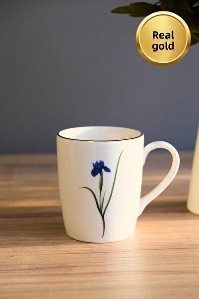 tabakevi Tabak Evi Porcelain Natura Iris Mug with Handle 9cm 220ml Single