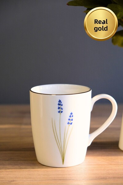 tabakevi Tabak Evi Porcelain Natura Lavender Mug with Handle 9cm 220ml Single