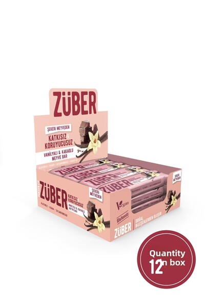 Züber لوح فواكه بالفانيليا والكاكاو 40 جرام × 12 قطعة