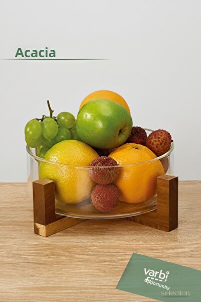Varbifırsat Acacia Stand Glass Bowl – Large Size