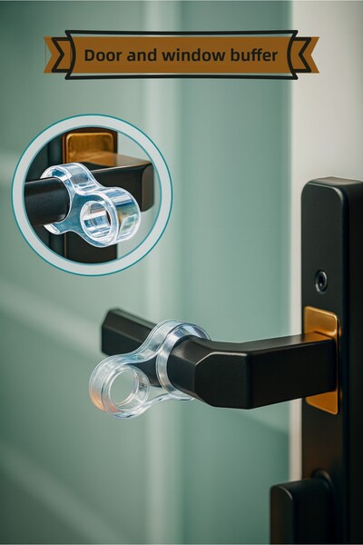 Orvila 4-Piece Door and Window Buffer - Stopper - Door Back Wall Protector - Silicone