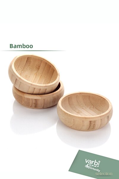 Varbifırsat 3-Piece Bamboo Snack Plate Presentation Set