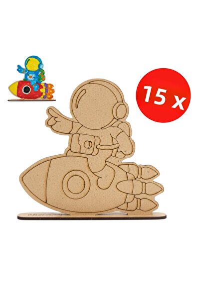 KİDOSE مجموعة رسم وصنع صواريخ رواد الفضاء الخشبية - نشاط STEM