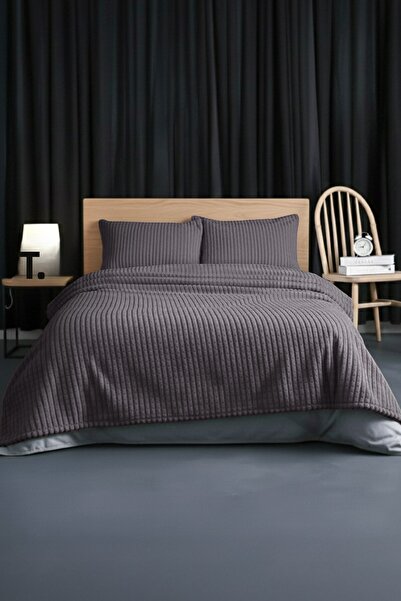 Merinos Modern Line 3 Piece Blanket Set - Smoked