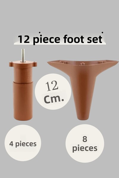 MH MiniHediye Aspen Set of 12 Furniture Sofa Armchair Tv Unit Plinth Leg Feet Support 12 cm Robot Vacuum Cleaner