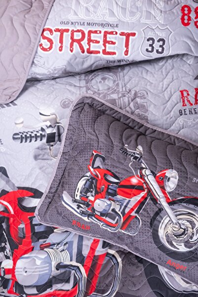 Clasy Ranforce 100% Cotton Single Bedspread Street King V1 Gray