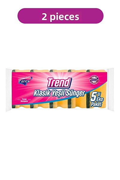 Parex إسفنجة كلاسيكية مموجة من تريند، عبوة مزدوجة من 5 قطع
