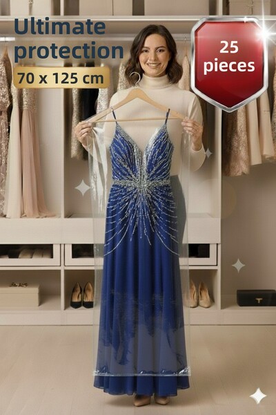 erfa plastik ambalaj 1984'den beri غطاء فستان طويل بفتحات تعليق 70×125 سم - ح...