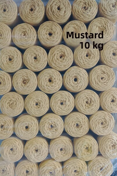Bevella Macrame Cord Τρανσιτικό μακραμέ 10 κιλά 250 γραμμάρια 40 τεμάχια Χρώμα μουστάρδας
