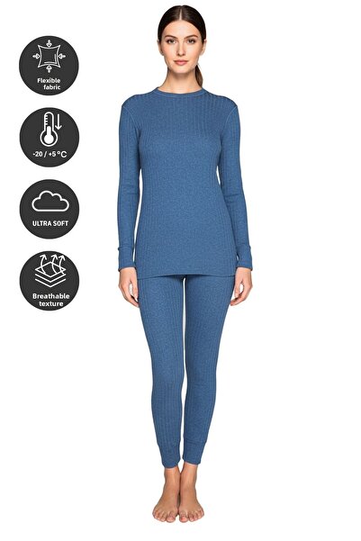 THERMOFORM Soft Thermal Underwear Set Navy Blue