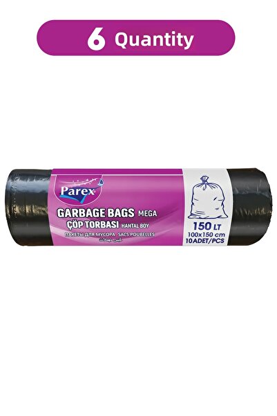 Parex Professional 10-Pack Garbage Bags Large Size 100 X 150 cm Six Pack