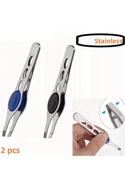 SİNKA ملاقط مسطحة احترافية ذات مقبض رفيع من الفولاذ المقاوم للصدأ (2 قطعة)