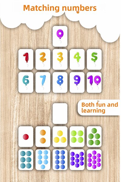 woodretro Wooden Numbers Intelligence Cards Matching Game Preschool Educational Material Montessori