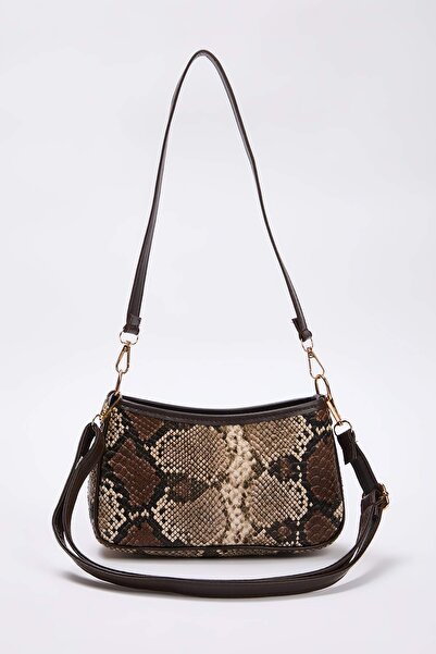 TRENDYOL SHOES Mehrfarbige Mini-City-Umhängetasche für Damen mit Schlangenmuster TAKAW26OC00034