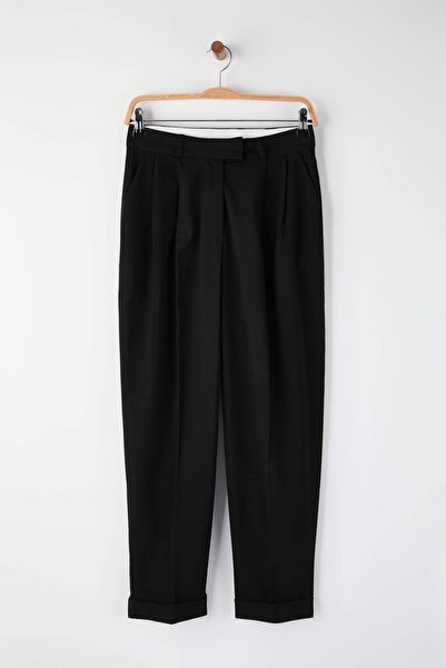 Trendyol Collection Black Pleated Wide Leg Extra Wide Leg Flowy Fabric Pants Twoaw26Pl00155