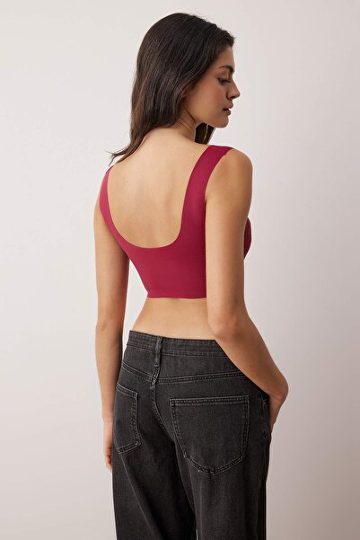 Trendyol Collection Cherry Agraflı Micro Covered Bustier Bra Thmaw26Su00025