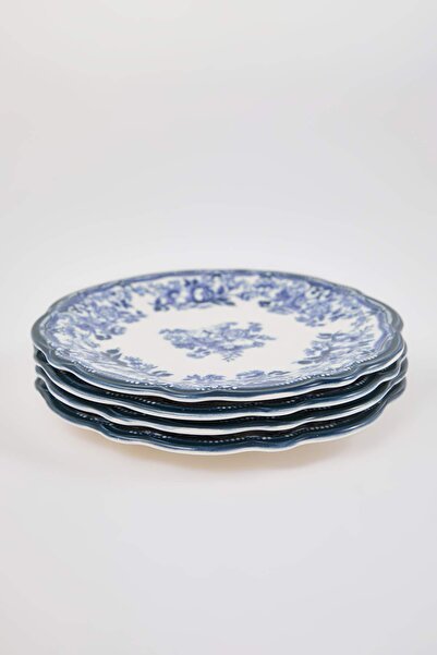 TRENDYOLMİLLA HOME Set de 4 piese din porțelan cu model de flori vintage - albastru TPHAW26KDH00000