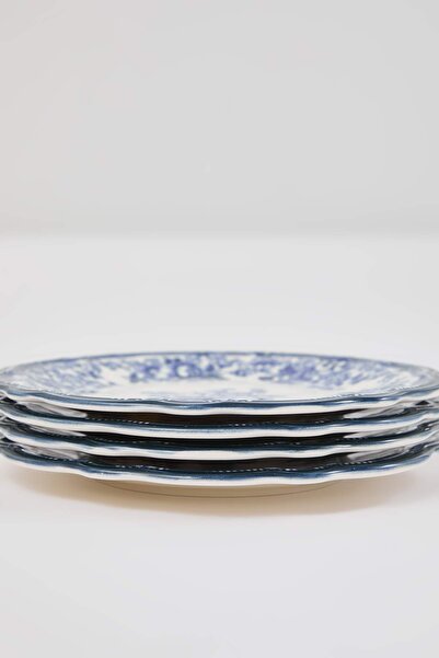 TRENDYOLMİLLA HOME Set de 4 piese din porțelan cu model de flori vintage - albastru TPHAW26KDH00000