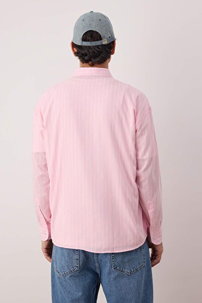 Trendyol Collection Ροζ κανονικό ανδρικό πουκάμισο TMNAW26GO00026
