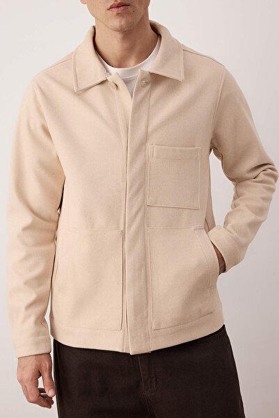 Trendyol Collection Beige*001 Regular Men's Coat Tmnaw26Mo00033