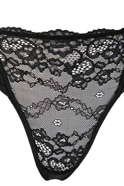Trendyol Collection Black Micro Lace Flat Capless Underwear Set Thmaw26Cc00006