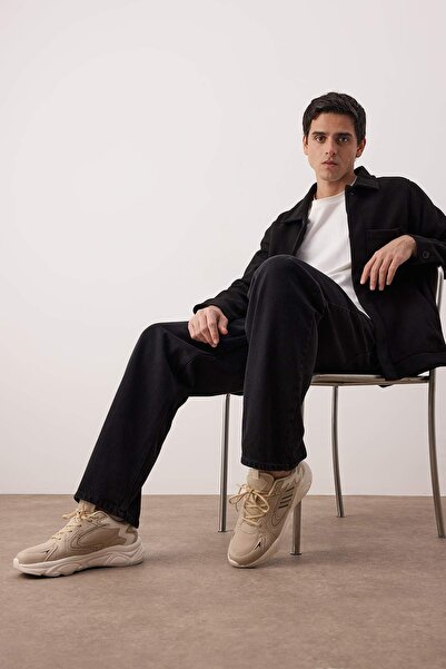 TRENDYOL SHOES Beige Lace-Up Mesh Detailed Men's Sports Shoes 
 Takaw26Sn000200