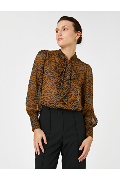 Koton Bluză de damă neagră cu model 3WAK60307UW