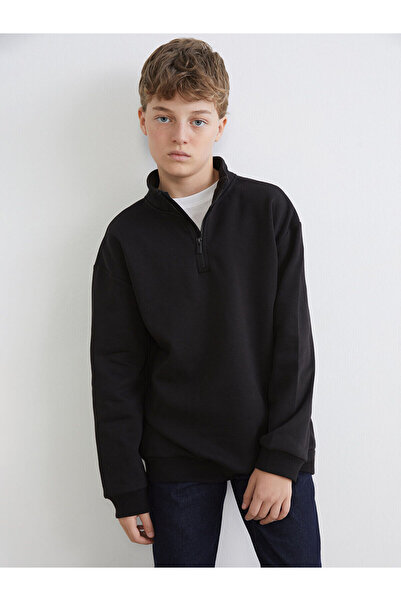 LC Waikiki Thick Sweatshirt for Boy with Stand Collar