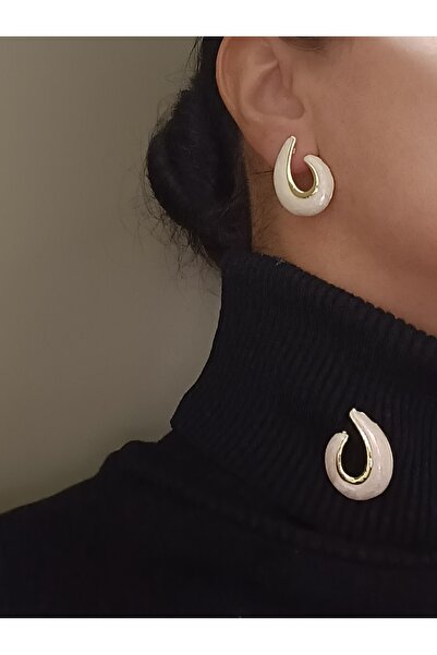 MODAMİRA AKSESUAR Gold Detaylı Vintage Tasarım Küpe | Çivili Model | { Uzunlu...