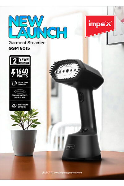 İMPEX Handheld Garment Steamer 360 ml 1640 W GSM 6015 Pink/White