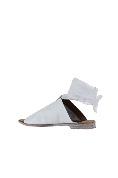 BUENO Shoes White Leather Women's Flip Flops Sandals 01Wn5008