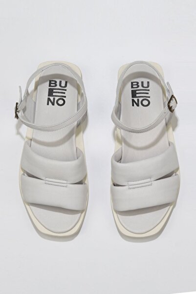 Bueno Shoes Γυναικεία Σπασμένα Δερμάτινα Λευκά Σανδάλια - 01ws2824