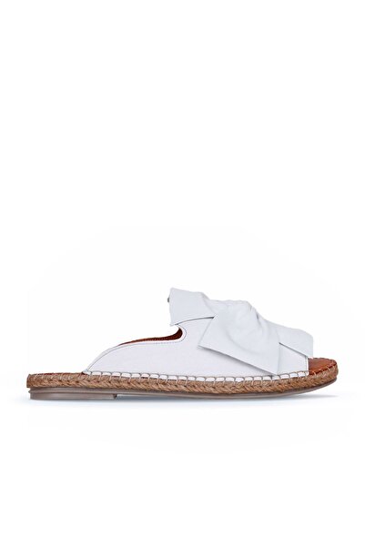 Bueno Shoes 01wn1632ModelWhite Leather Women's Espadrille Slippers