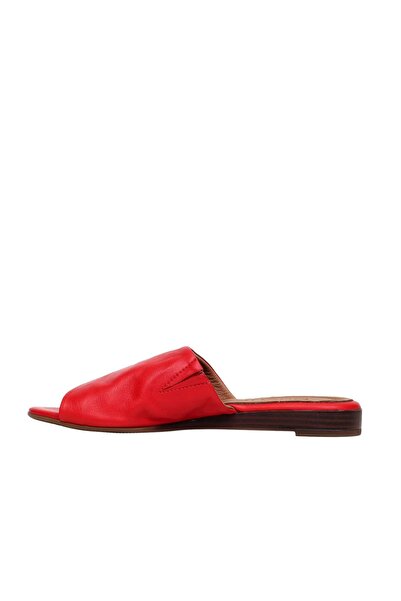 BUENO Shoes Kırmızı Deri Kadın Düz Terlik 01wn1901