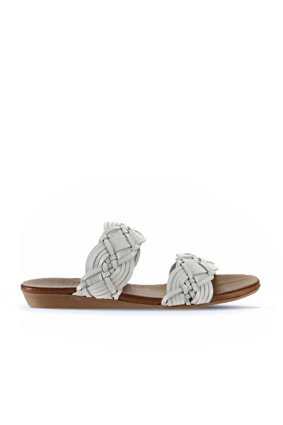 Bueno Shoes 01wu7452 Модель Білі шкіряні жіночі плоскі капці