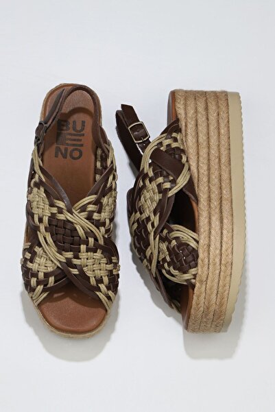 Bueno Shoes Taba Deri Дамски сандали с подплатени токове 01wu6115