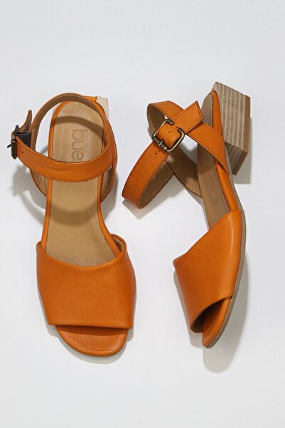 Bueno Shoes أورانج جلد كعب عالي للنساء صندل 01ws7504