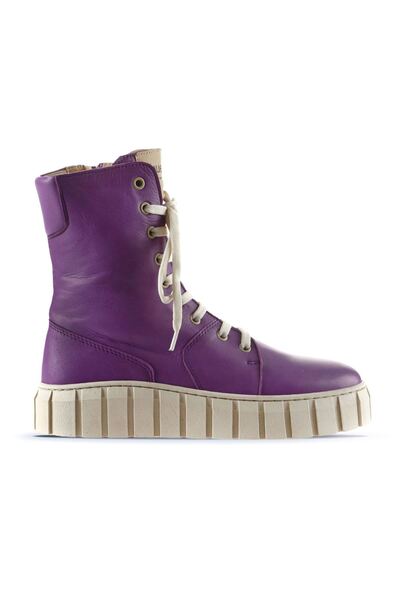 Bueno Shoes Λιλά Δερμάτινα Γυναικεία Αθλητικά Μποτάκια 01wt3404