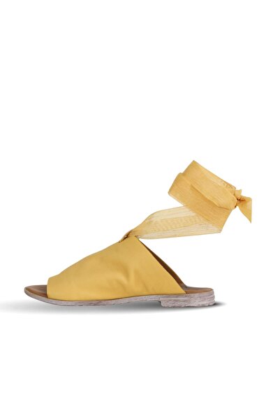 BUENO Shoes Sarı Deri Kadın Parmak Arası Sandalet 01wn5008